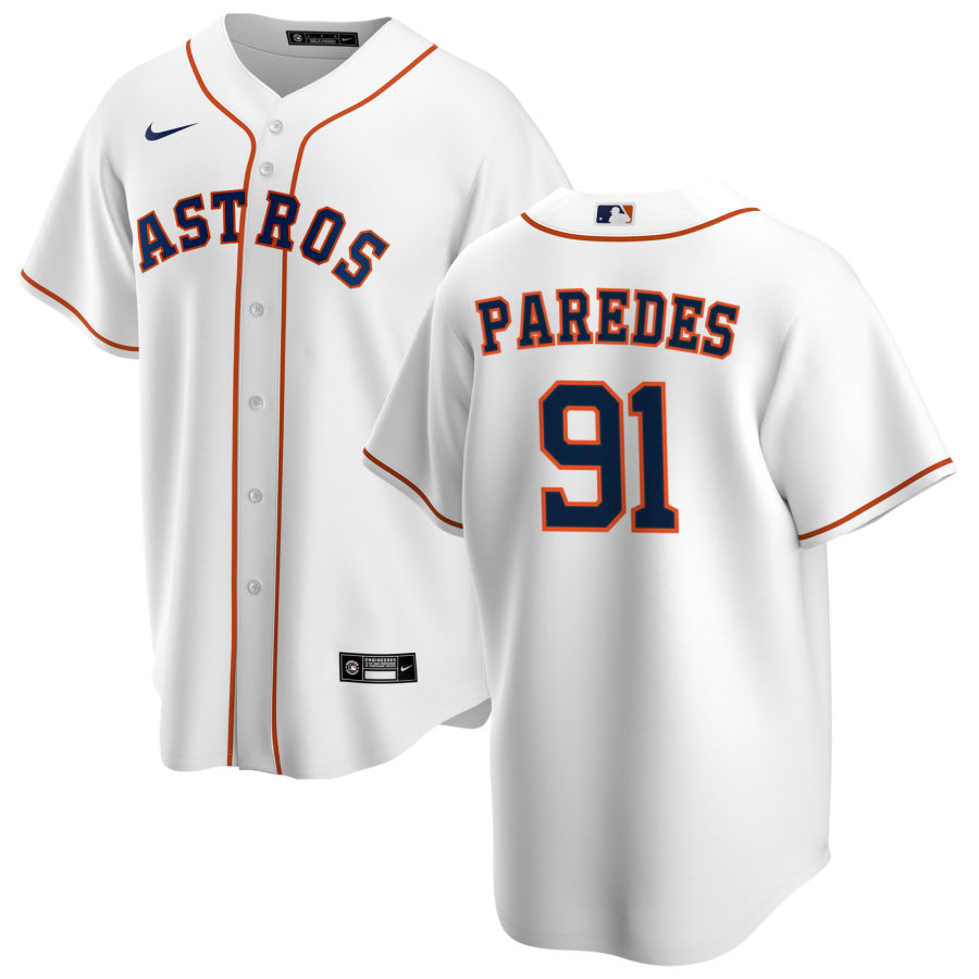 Nike Men #91 Enoli Paredes Houston Astros Baseball Jerseys Sale-White